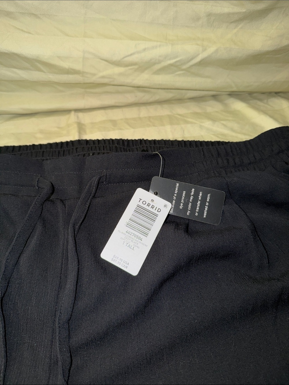 torrid Black Elastic Waist Wide Leg Pants